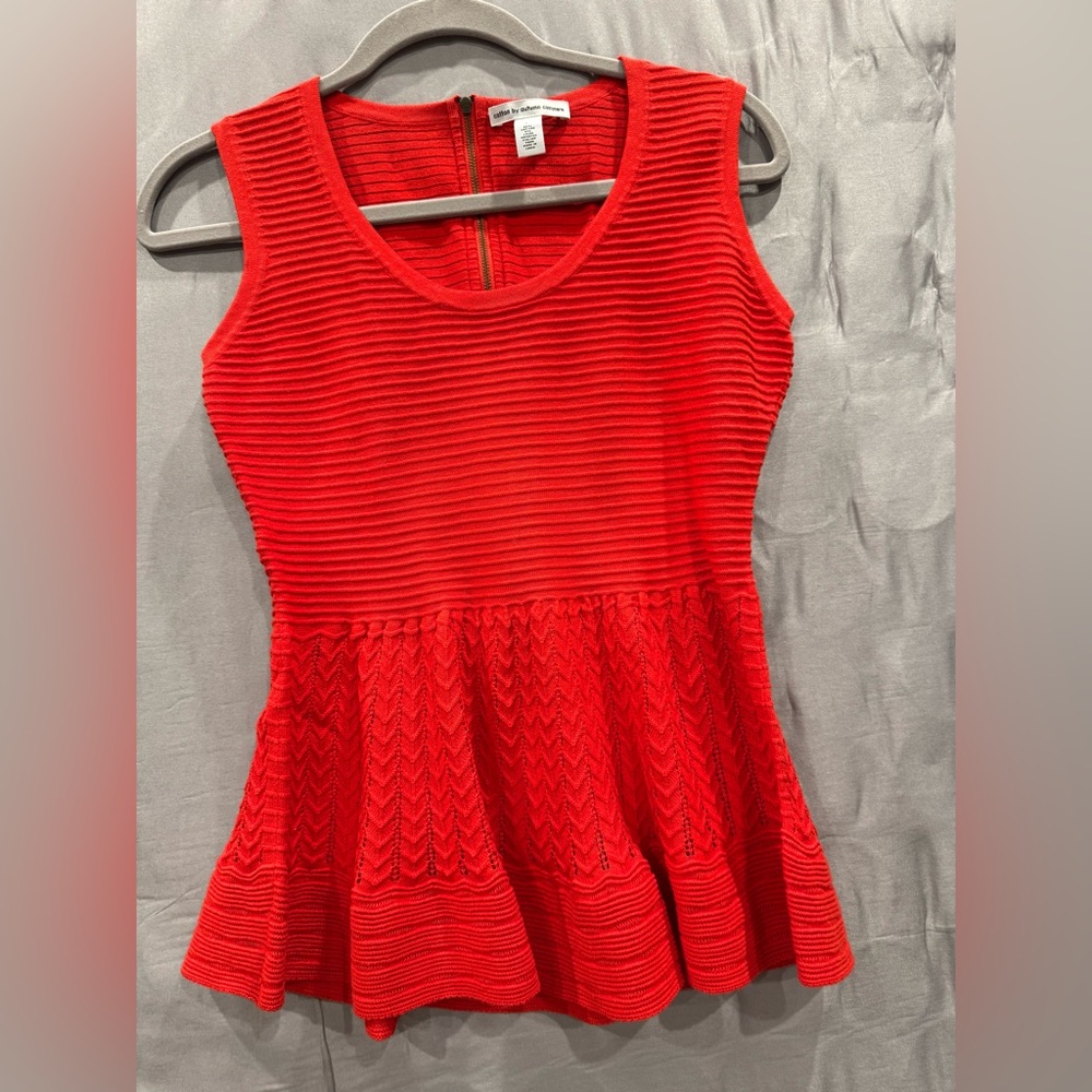 Autumn Cashmere Red Textured Sleeveless Top
